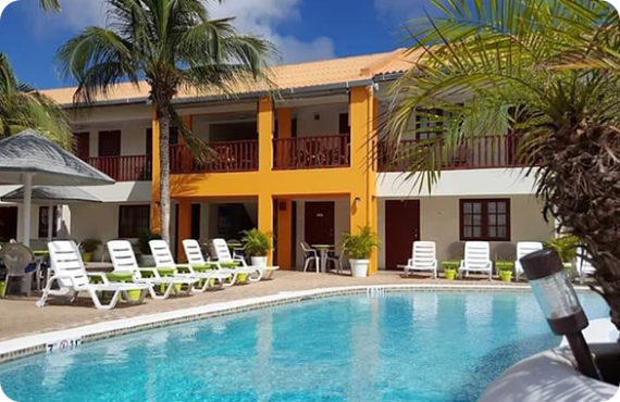 Different Quality Apartments and Suites located in Oranjestad on the island Aruba.