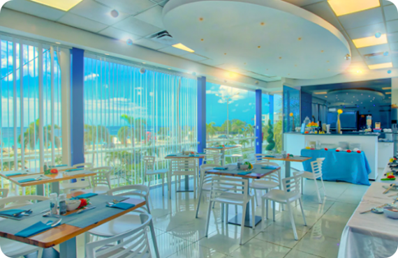 The restaurant at the Hector Suites at the John F. Kennedy Boulavard on the island of Curaçao.
